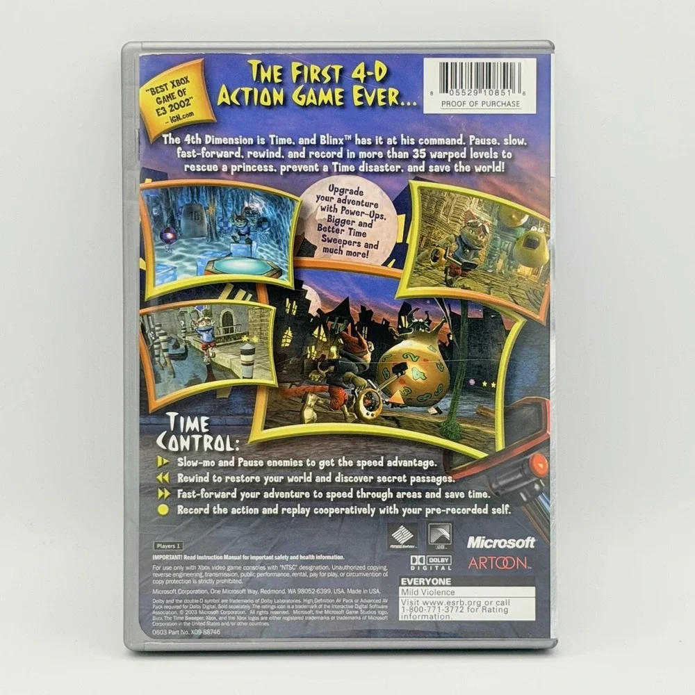 Blinx The Time Sweeper Microsoft Xbox Platinum Hits Complete CIB 2003 E NTSC
